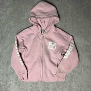 Walt Disney World Girls Pink Zip Up Jacket Size 5/6 Full Zip Hooded Sweatshirt